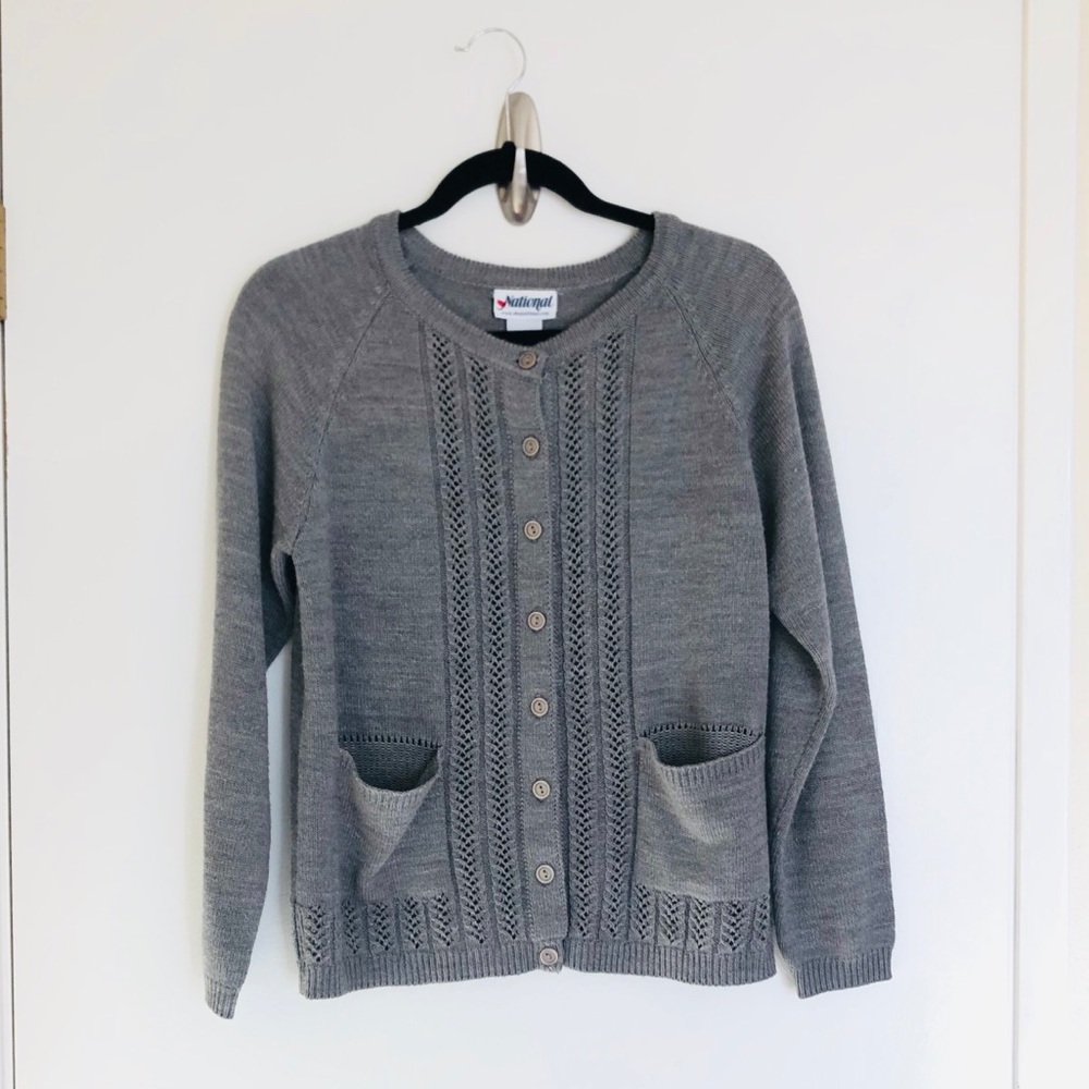 Cardigan sweater by National size small gray